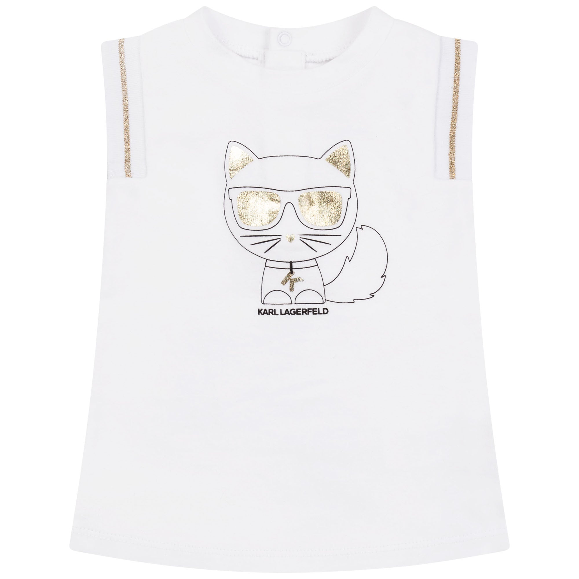 Purchase our Karl Lagerfeld White Choupette Sleeveless Baby Dress Online in Montreal