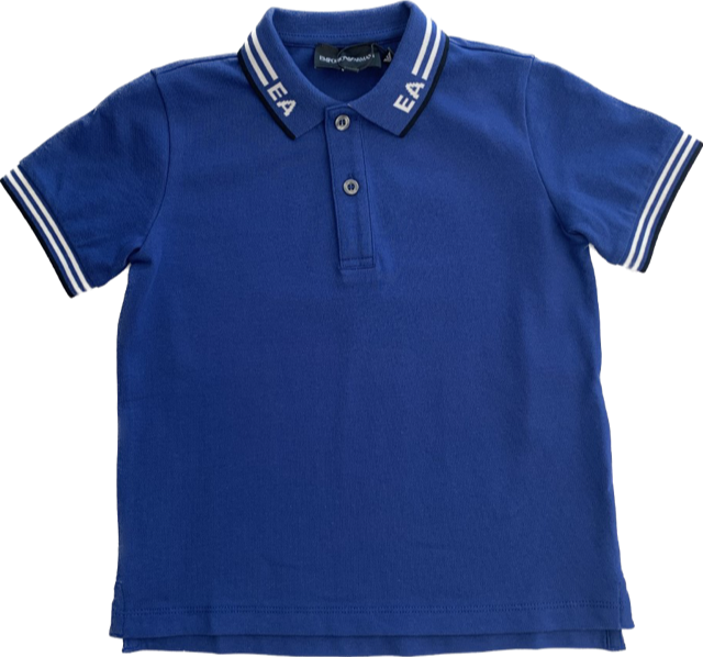 Purchase our Emporio Armani Blue Polo Shirt Logo Collar Online in Montreal