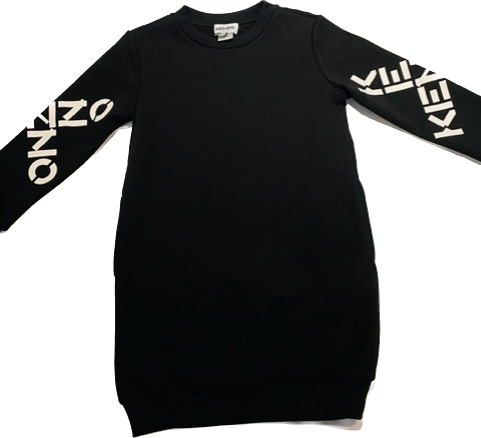 Kenzo Long Sleeve Black Dress for Girls