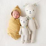 Cuddle and Kind Lucas the lama blush hand-knitted doll 100% cotton, animal forest soft toy handmade with 13'' size
