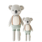Cuddle and Kind Quinn the Koala blush hand-knitted doll 100% cotton, animal forest soft toy handmade with 13'' size