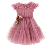 Purchase our Monnalisa Tulle Dress with Floral Applique Pink Online in Montreal