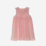 pleated tulle dress in pink sleeveless for girls