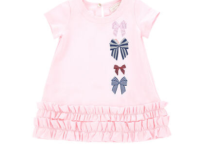 Purchase our Monnalisa Baby Girl Pink Cotton Frill Dress Online in Montreal