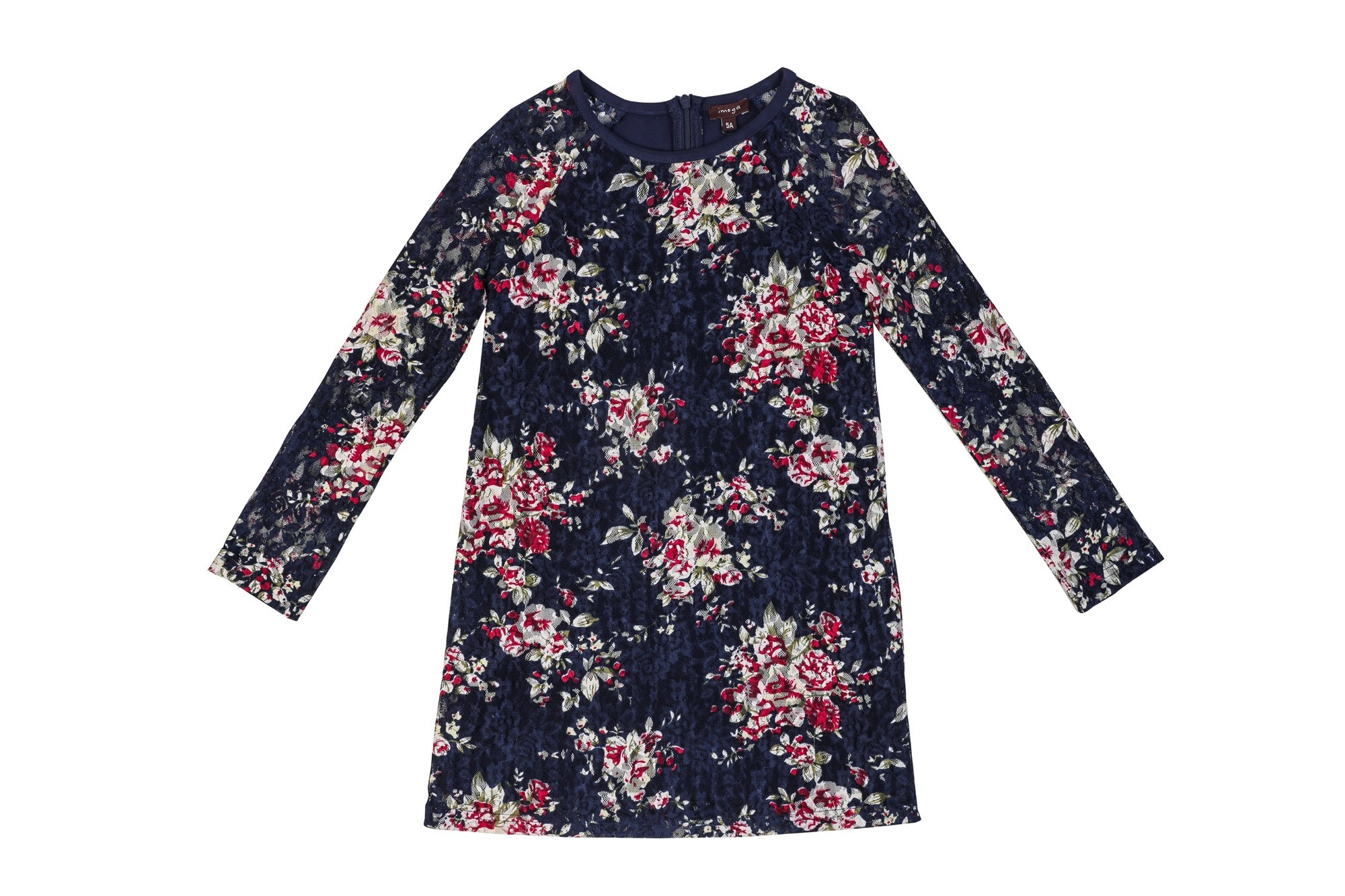 Imoga floral print long sleeves loose fitting casual dress for girls