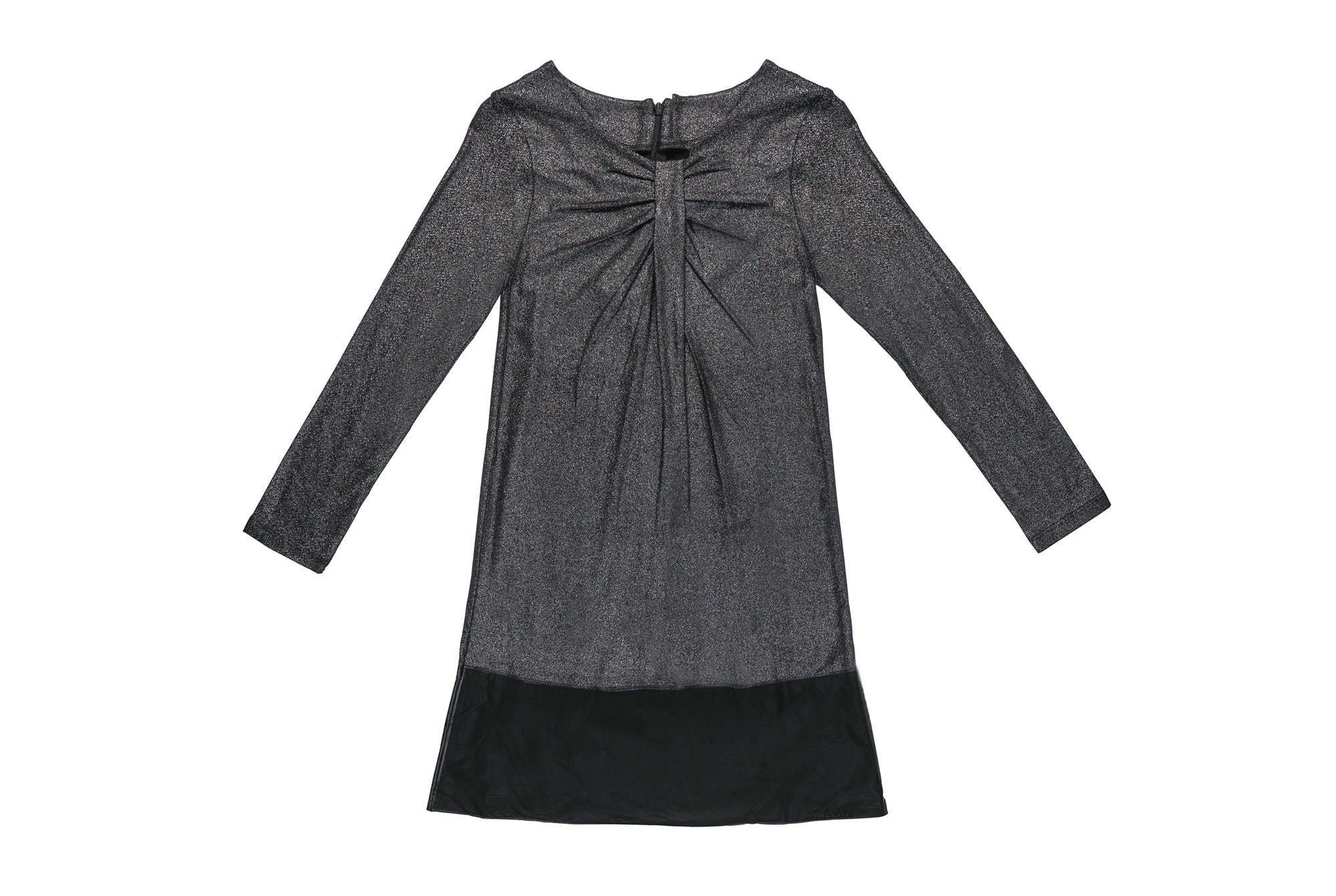 Imoga draped pleat front jersey dress in silver for girls