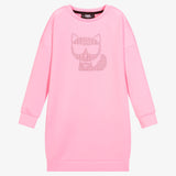 Karl Lagerfeld Girls Pink Sweatshirt Dress, choupette dress