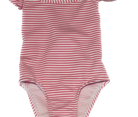 Losan baby girl red swimsuit with white stripes, perfect bathing suit for summer