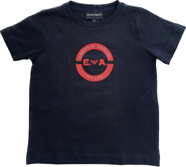 Emporio Armani Boys T Shirt Red Logo