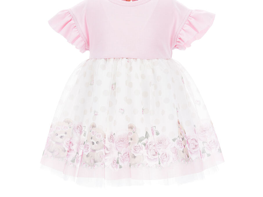 Monnalisa Baby Girl Floral Tulle Dress1