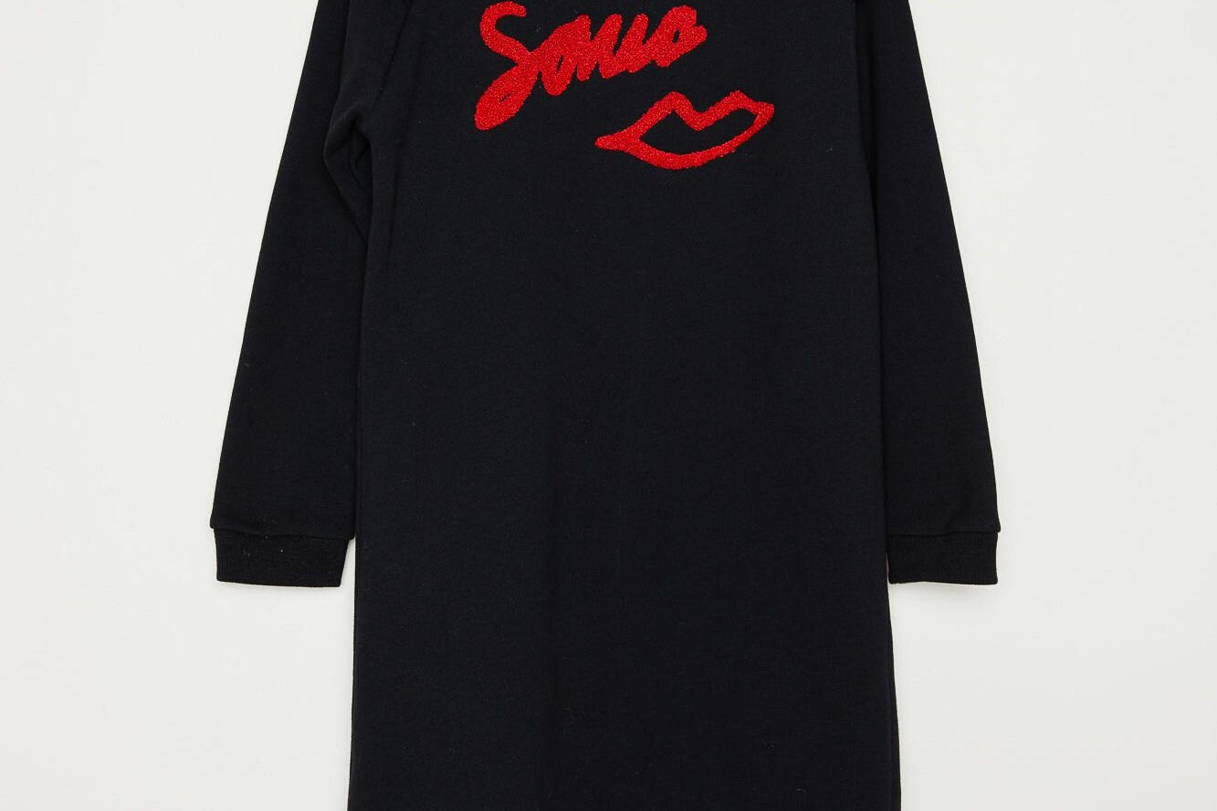 Purchase our Sonia Rykiel Lip Logo Black Dress Online in Montreal