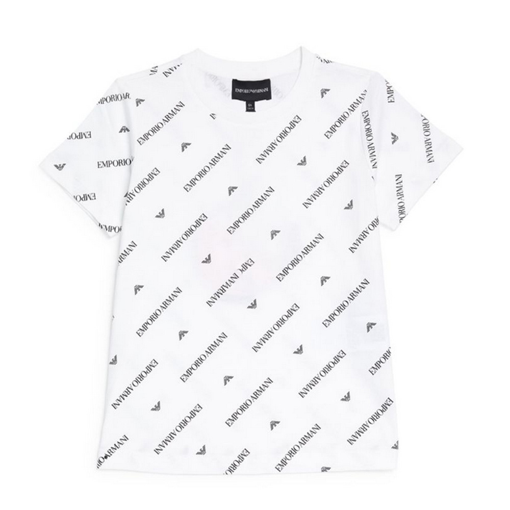Emporio Armani T-shirt en coton à imprimé logo pour garçons